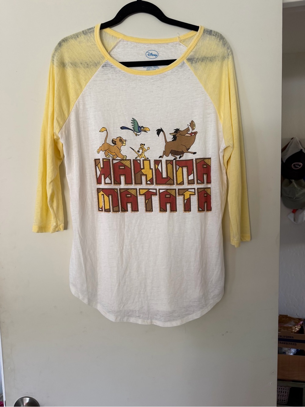 Disney “Hakuna Matata" Yellow Burnout Baseball Tee